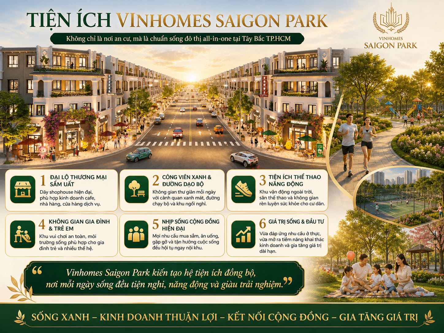 hệ Tiện ích Vinhomes Saigon Park Hóc Môn