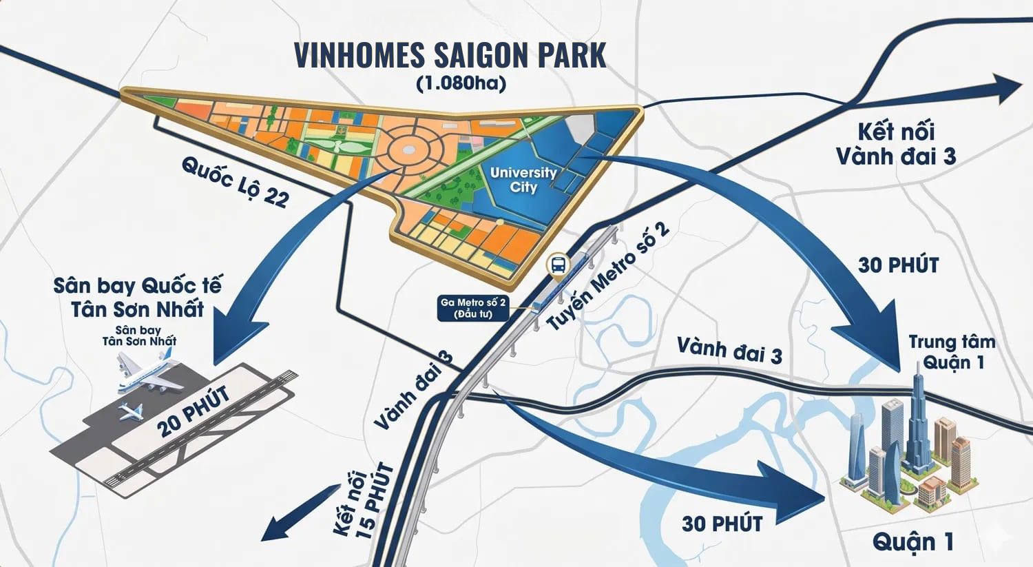 Vị trí Vinhomes saigon park hóc môn ở đâu?
