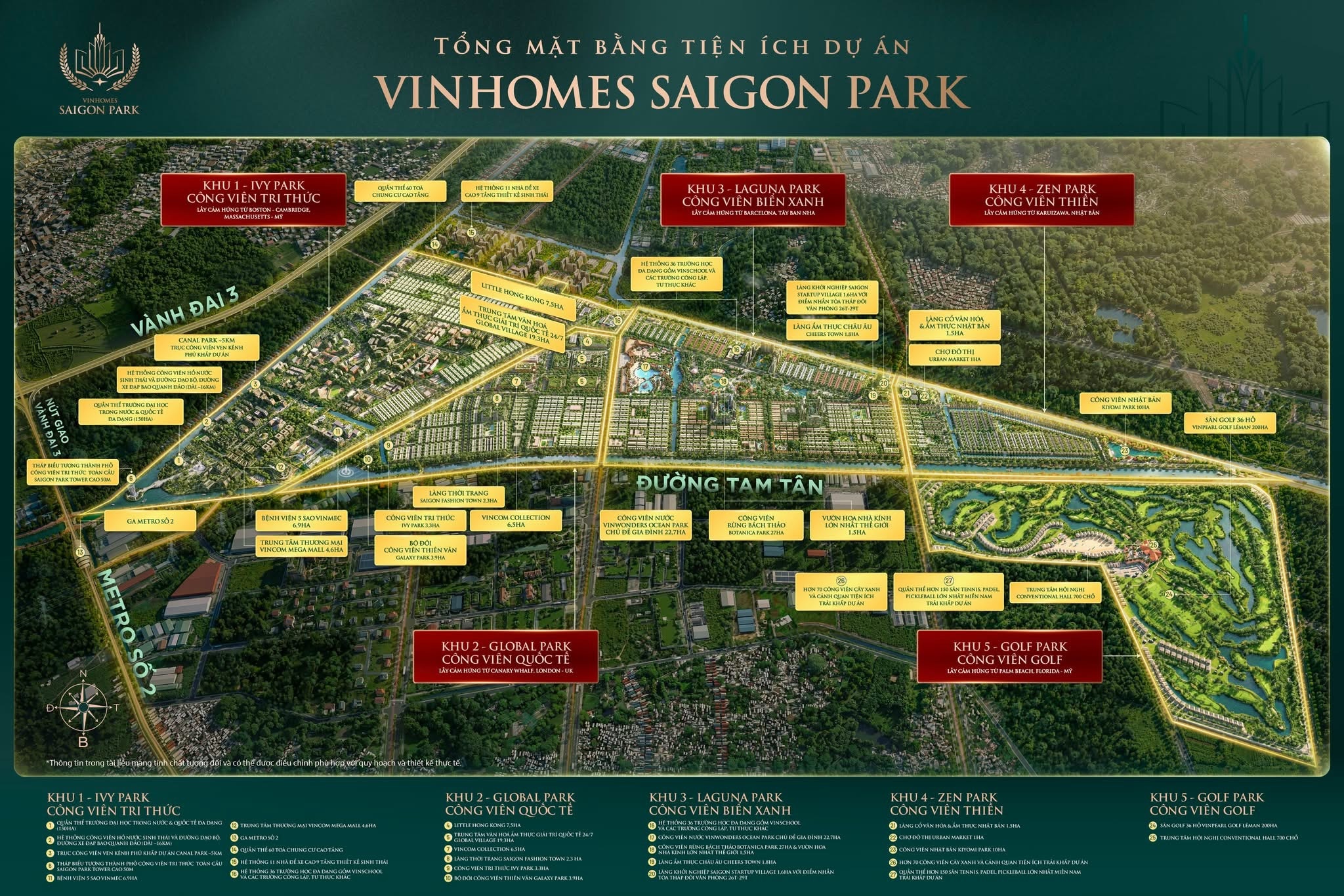 mặt bằng tiện ích vinhomes saigon park